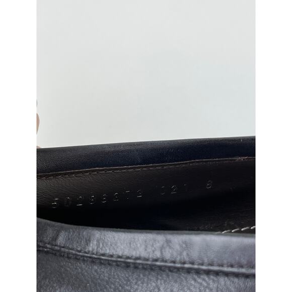 Boss HUGO BOSS Tailored Mens Navy Blue Leather Loafer Shoes Slip On Dress Size 8 - Picture 12 of 12